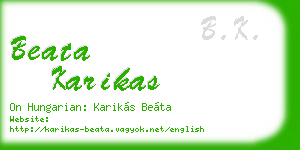 beata karikas business card