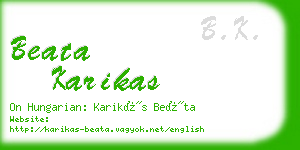 beata karikas business card